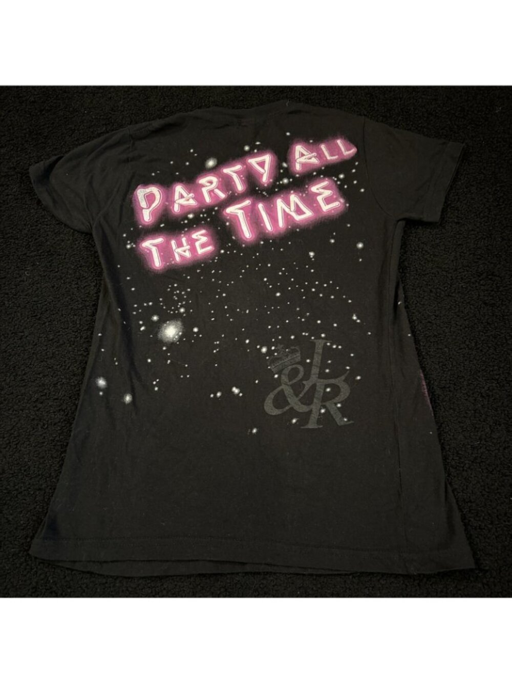 My Girl Wants To Party All The Time  80S Black Basic Womens LARGE T-Shirt AOP
